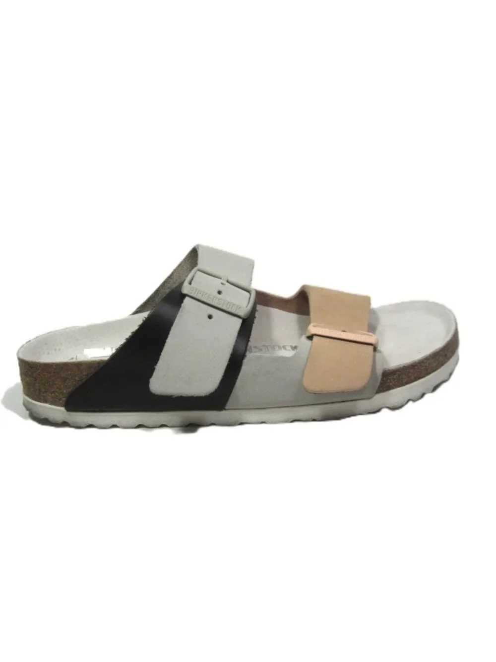 Birkenstock Arizona Split EUC Womens 6 37 Gray Beige Black Mineral Light Rose